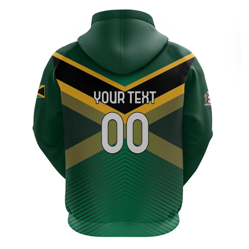 Custom Rugby Jamaica Zip Hoodie Reggae Warriors Go Champions