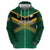 Custom Rugby Jamaica Zip Hoodie Reggae Warriors Go Champions