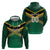 Custom Rugby Jamaica Zip Hoodie Reggae Warriors Go Champions