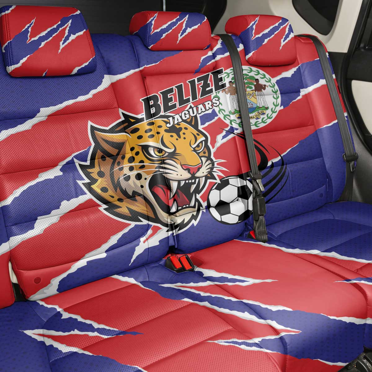 Football Belize Jaguars Back Car Seat Cover Team Unbelizeables Jaguars