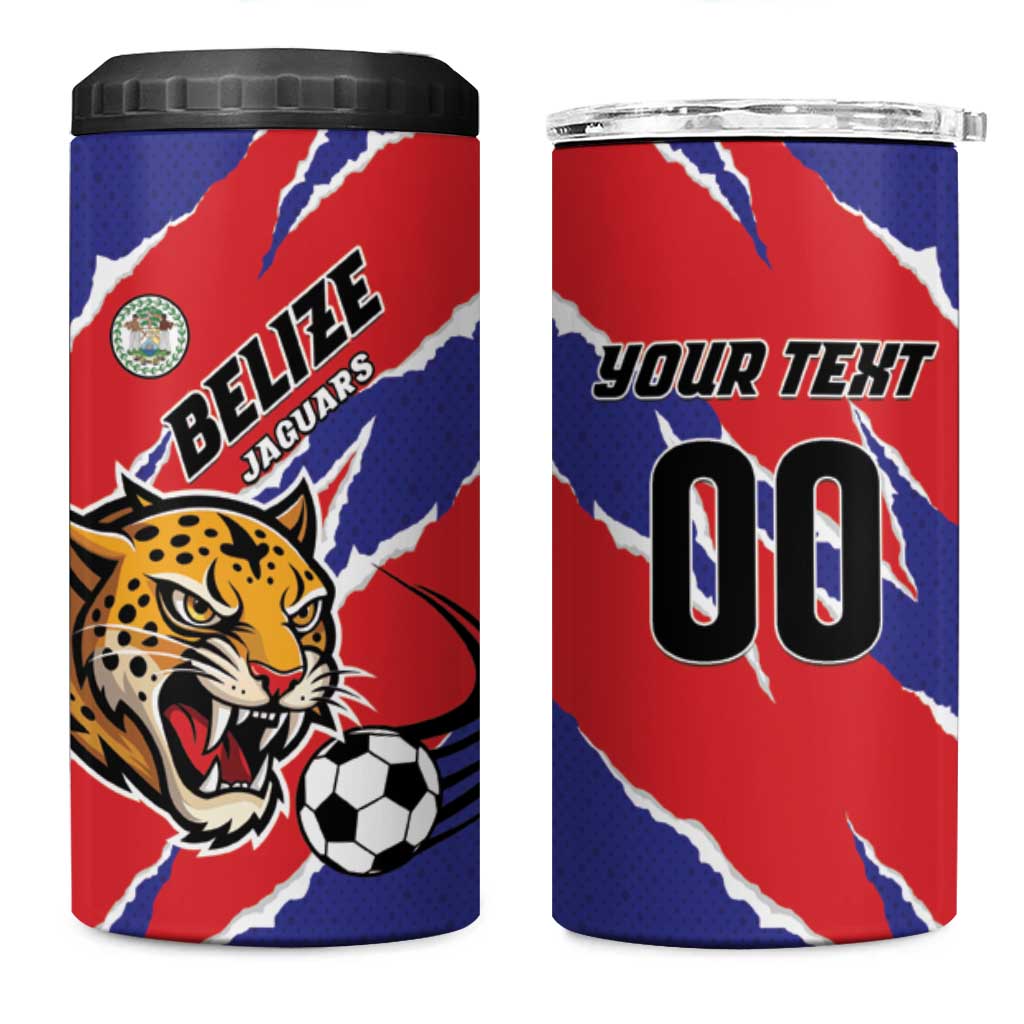Custom Football Belize Jaguars 4 in 1 Can Cooler Tumbler Team Unbelizeables Jaguars
