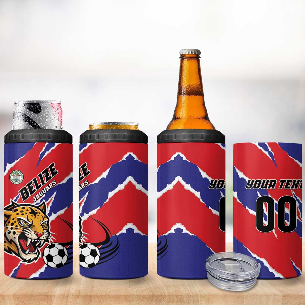 Custom Football Belize Jaguars 4 in 1 Can Cooler Tumbler Team Unbelizeables Jaguars