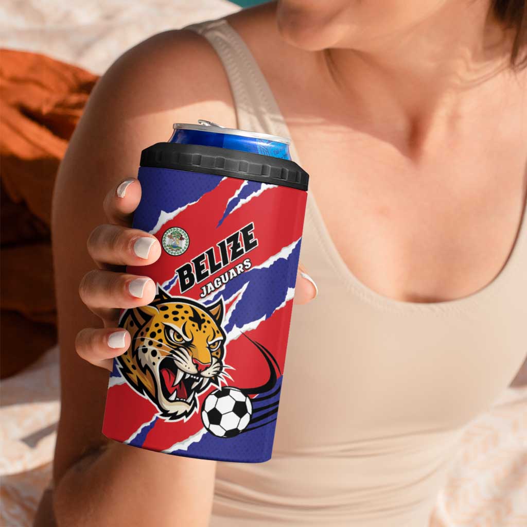 Custom Football Belize Jaguars 4 in 1 Can Cooler Tumbler Team Unbelizeables Jaguars