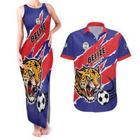 Custom Football Belize Jaguars Couples Matching Tank Maxi Dress and Hawaiian Shirt Team Unbelizeables Jaguars