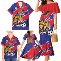 Custom Football Belize Jaguars Family Matching Mermaid Dress and Hawaiian Shirt Team Unbelizeables Jaguars