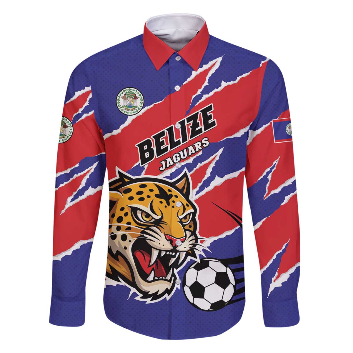 Custom Football Belize Jaguars Family Matching Off The Shoulder Long Sleeve Dress and Hawaiian Shirt Team Unbelizeables Jaguars