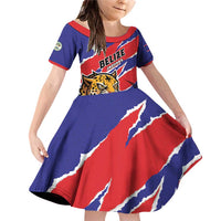 Custom Football Belize Jaguars Family Matching Off Shoulder Short Dress and Hawaiian Shirt Team Unbelizeables Jaguars