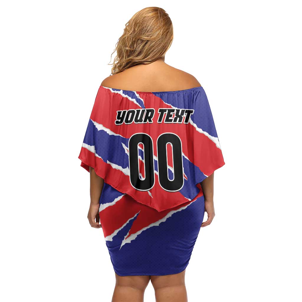 Custom Football Belize Jaguars Family Matching Off Shoulder Short Dress and Hawaiian Shirt Team Unbelizeables Jaguars