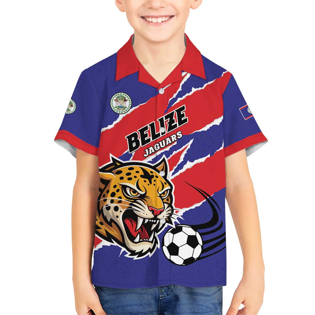 Custom Football Belize Jaguars Family Matching Off Shoulder Short Dress and Hawaiian Shirt Team Unbelizeables Jaguars