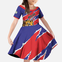 Custom Football Belize Jaguars Family Matching Short Sleeve Bodycon Dress and Hawaiian Shirt Team Unbelizeables Jaguars
