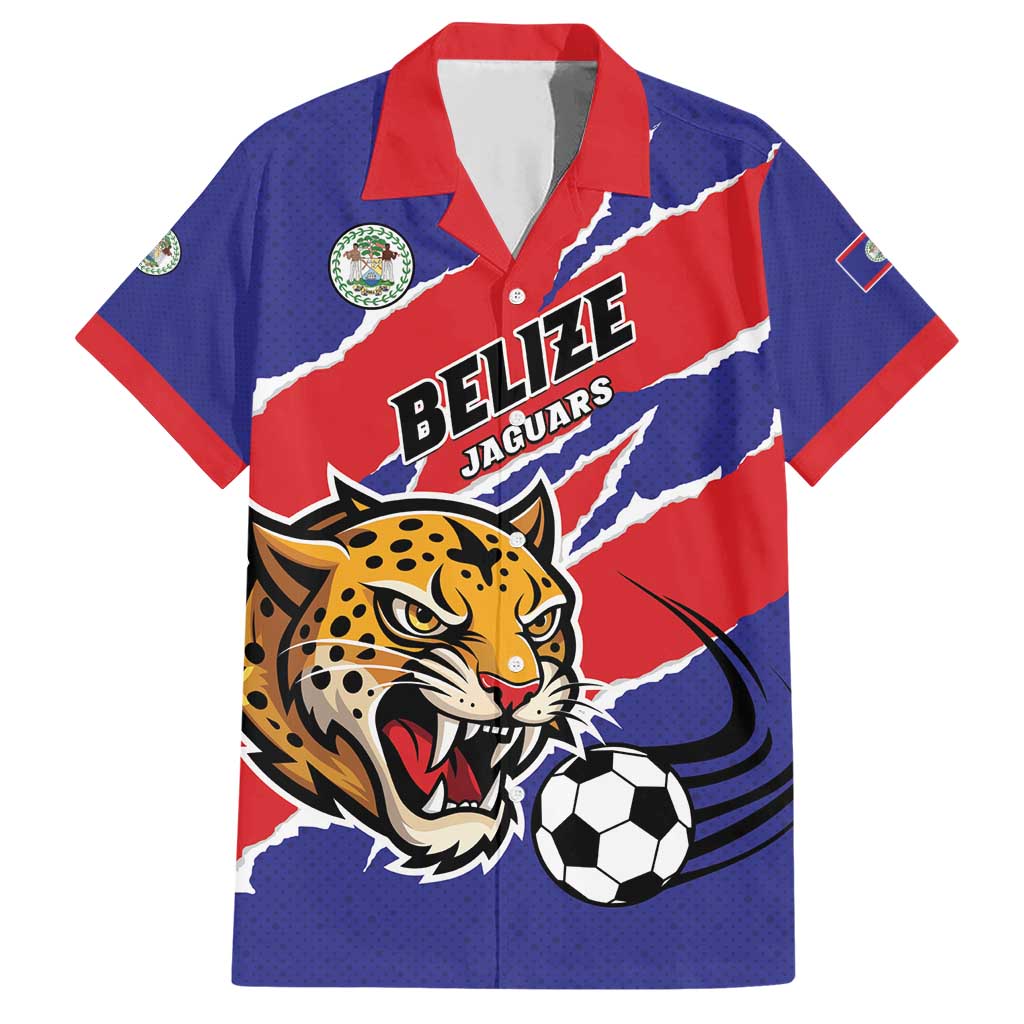 Custom Football Belize Jaguars Family Matching Short Sleeve Bodycon Dress and Hawaiian Shirt Team Unbelizeables Jaguars