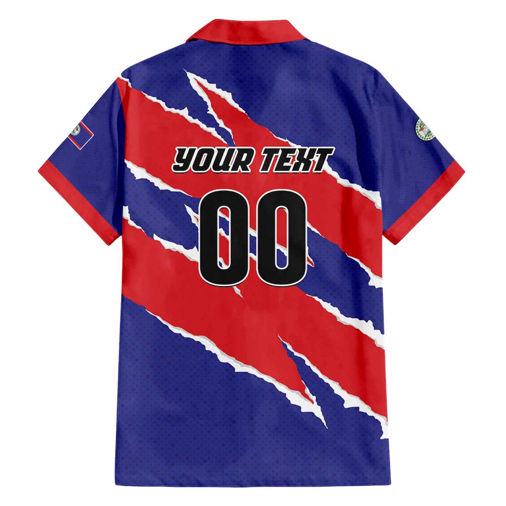 Custom Football Belize Jaguars Family Matching Short Sleeve Bodycon Dress and Hawaiian Shirt Team Unbelizeables Jaguars