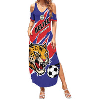 Custom Football Belize Jaguars Family Matching Summer Maxi Dress and Hawaiian Shirt Team Unbelizeables Jaguars