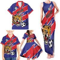 Custom Football Belize Jaguars Family Matching Tank Maxi Dress and Hawaiian Shirt Team Unbelizeables Jaguars