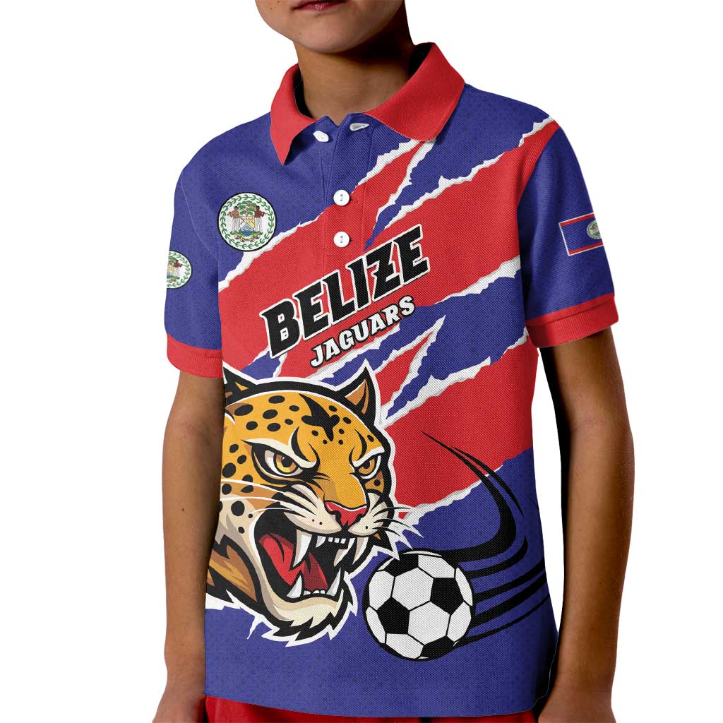 Custom Football Belize Jaguars Kid Polo Shirt Team Unbelizeables Jaguars