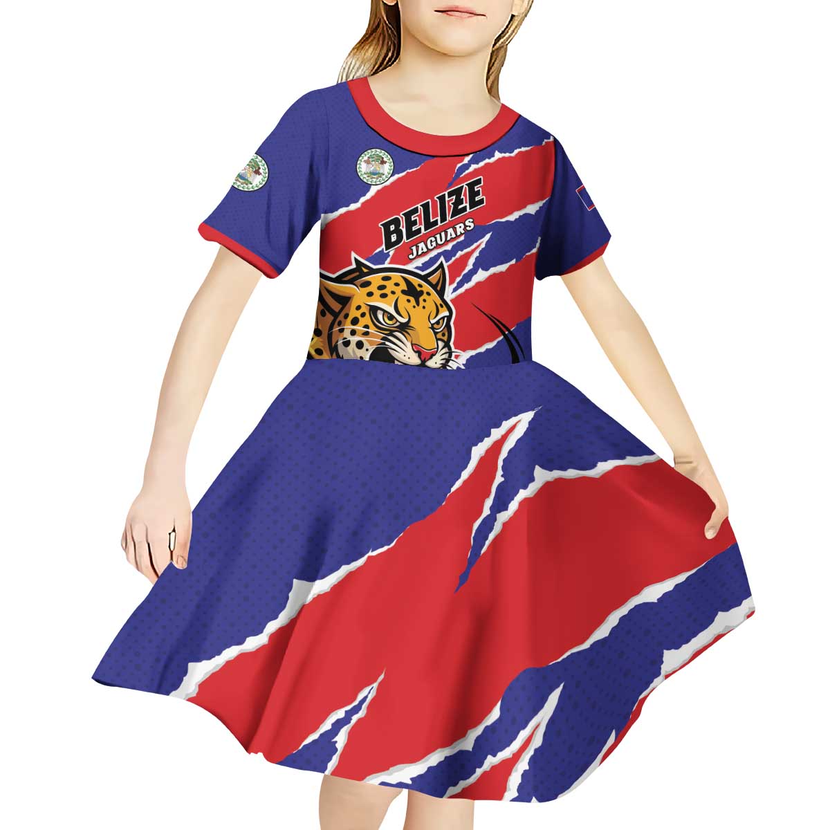 Custom Football Belize Jaguars Kid Short Sleeve Dress Team Unbelizeables Jaguars