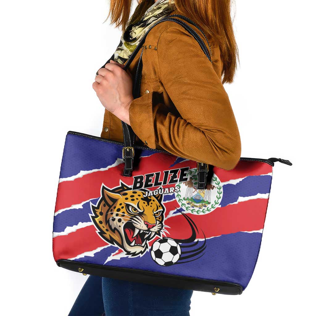 Football Belize Jaguars Leather Tote Bag Team Unbelizeables Jaguars