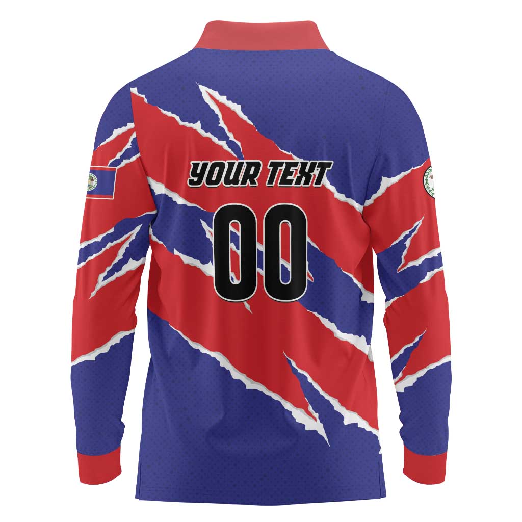 Custom Football Belize Jaguars Long Sleeve Polo Shirt Team Unbelizeables Jaguars