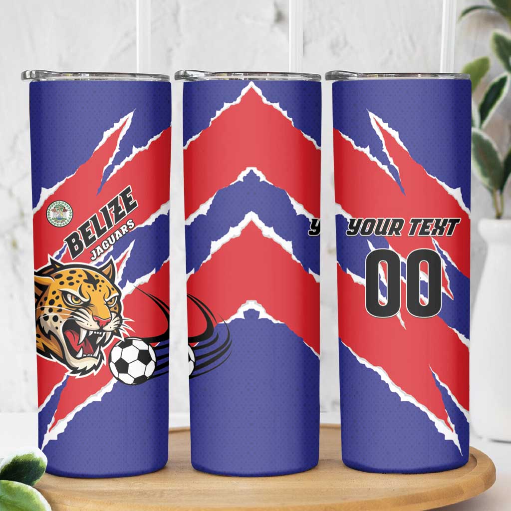 Custom Football Belize Jaguars Skinny Tumbler Team Unbelizeables Jaguars