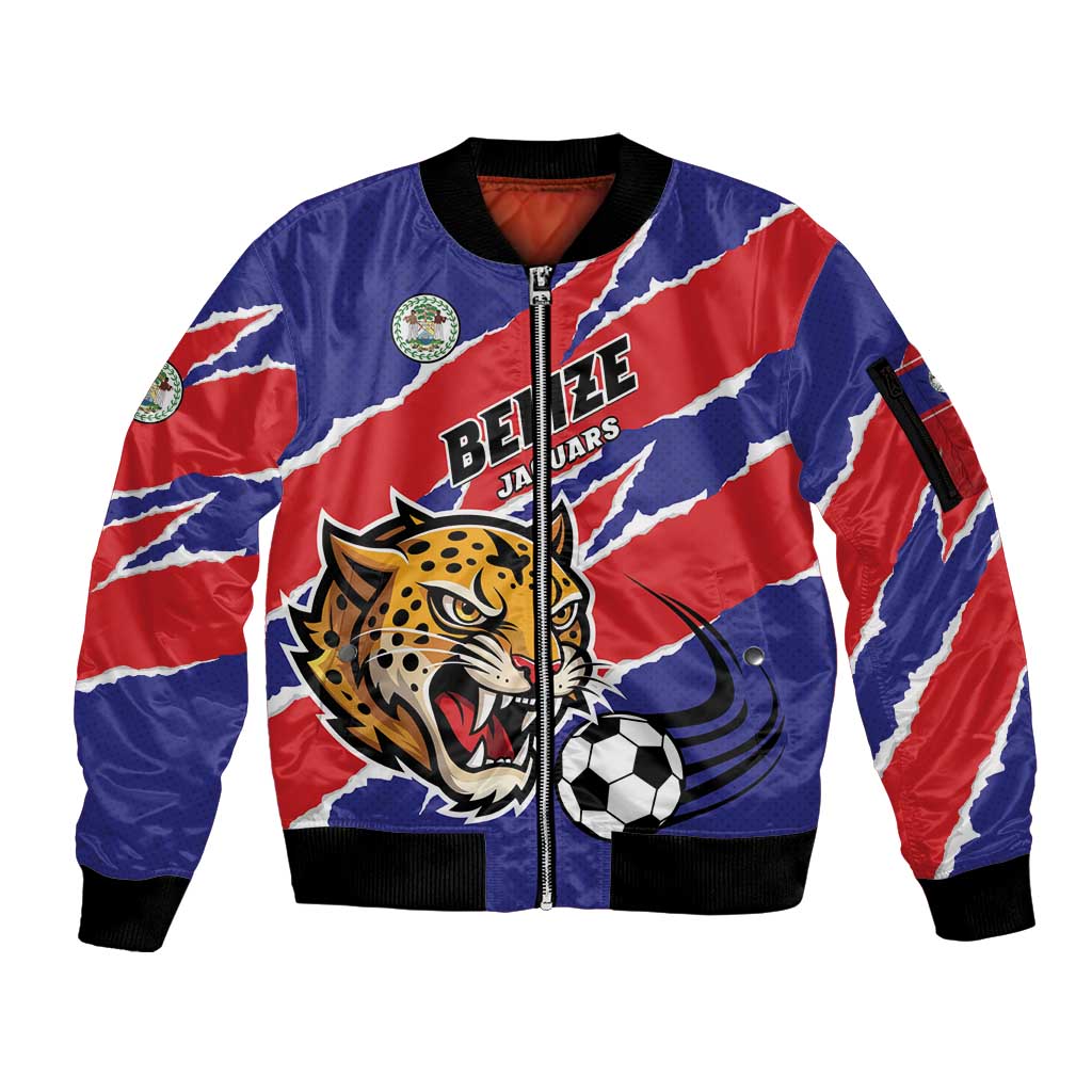 Custom Football Belize Jaguars Sleeve Zip Bomber Jacket Team Unbelizeables Jaguars