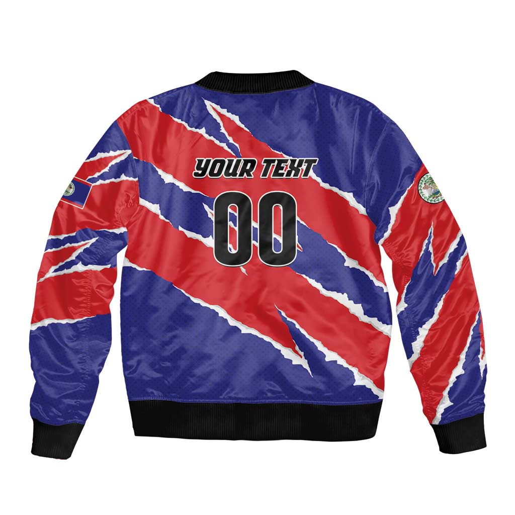 Custom Football Belize Jaguars Sleeve Zip Bomber Jacket Team Unbelizeables Jaguars