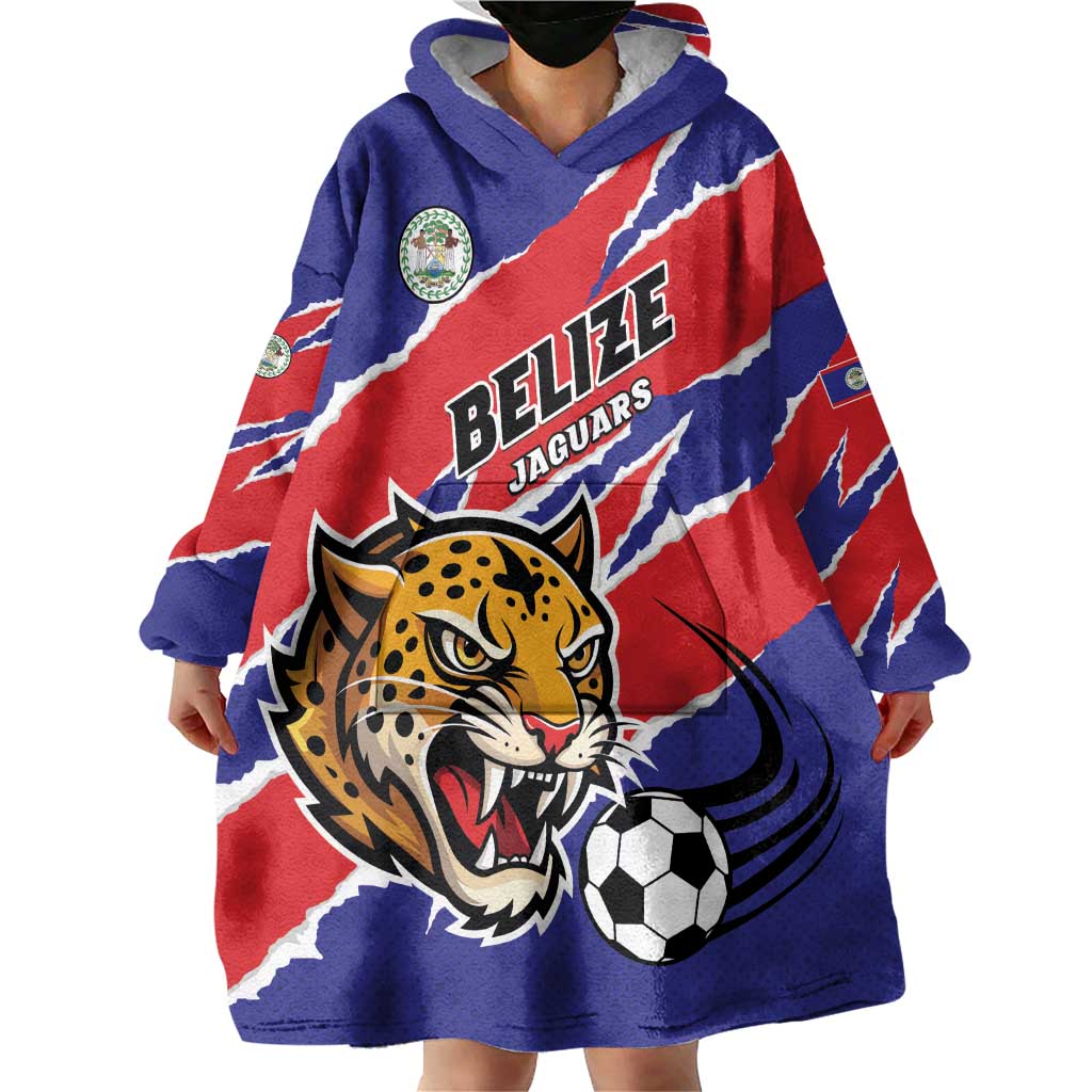 Custom Football Belize Jaguars Wearable Blanket Hoodie Team Unbelizeables Jaguars