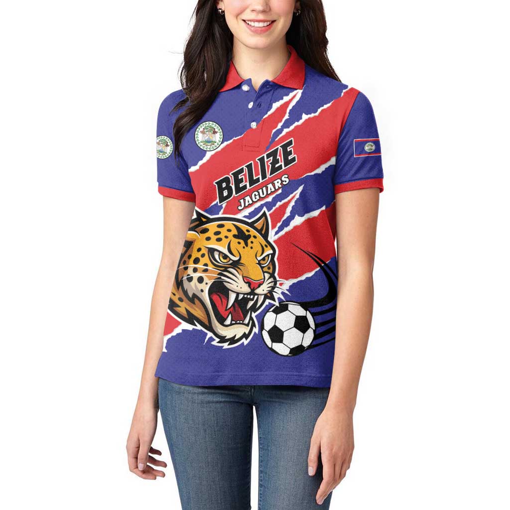 Custom Football Belize Jaguars Women Polo Shirt Team Unbelizeables Jaguars