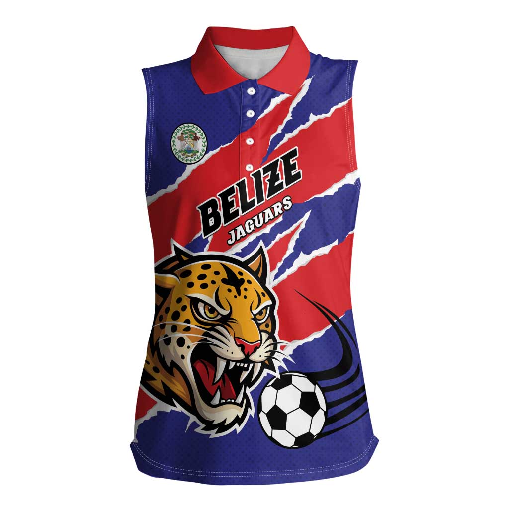 Custom Football Belize Jaguars Women Sleeveless Polo Shirt Team Unbelizeables Jaguars