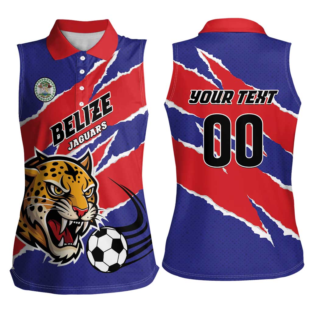 Custom Football Belize Jaguars Women Sleeveless Polo Shirt Team Unbelizeables Jaguars
