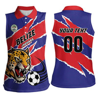 Custom Football Belize Jaguars Women Sleeveless Polo Shirt Team Unbelizeables Jaguars