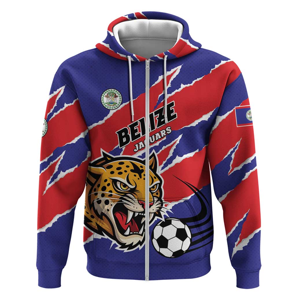 Custom Football Belize Jaguars Zip Hoodie Team Unbelizeables Jaguars