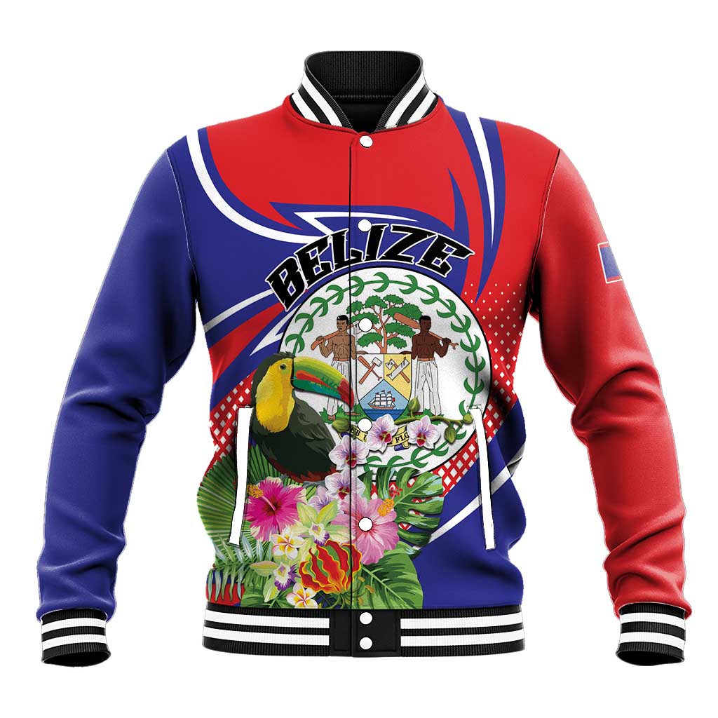 Personalized Belize Toucan Baseball Jacket Sub umbra floreo