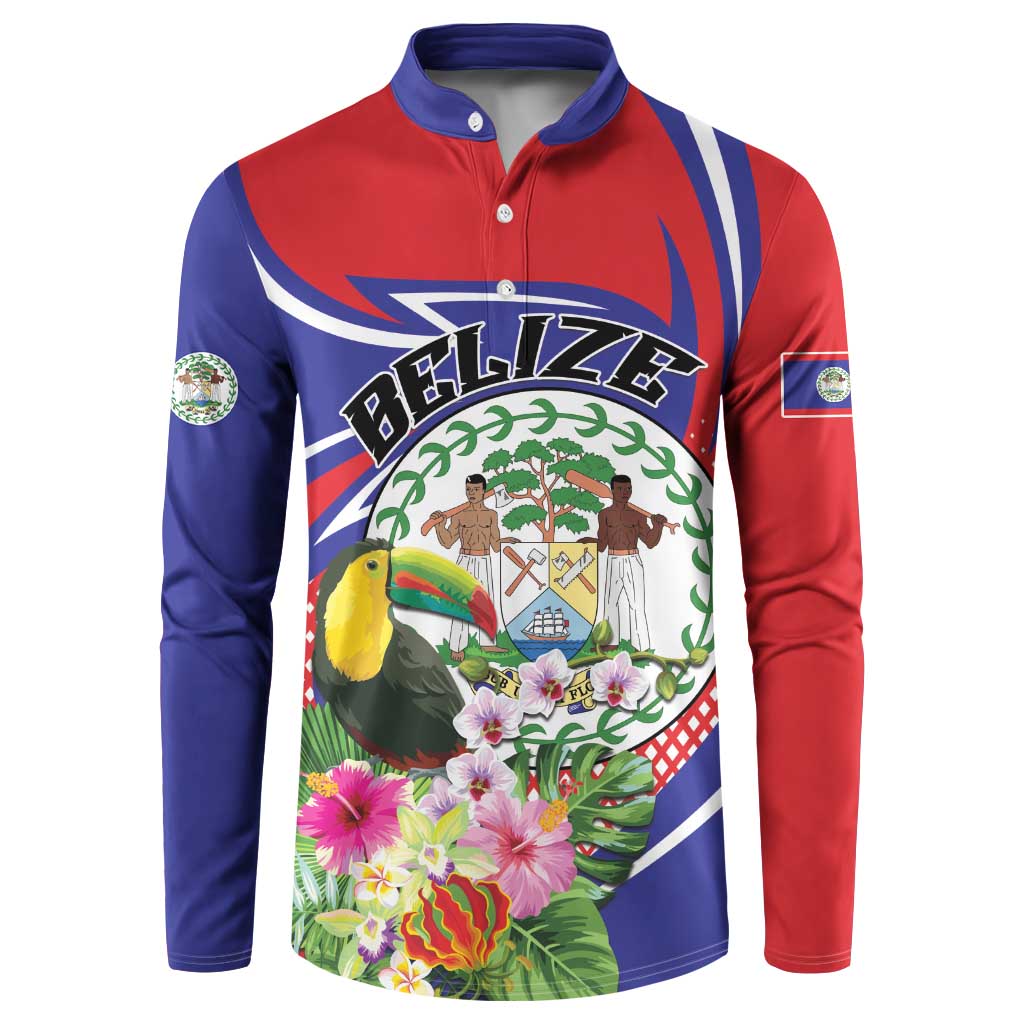 Personalized Belize Toucan Button Sweatshirt Sub umbra floreo