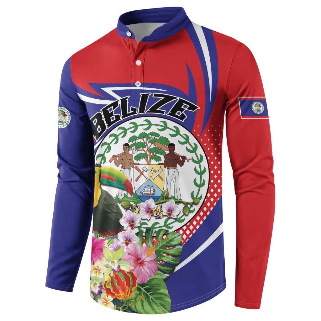 Personalized Belize Toucan Button Sweatshirt Sub umbra floreo