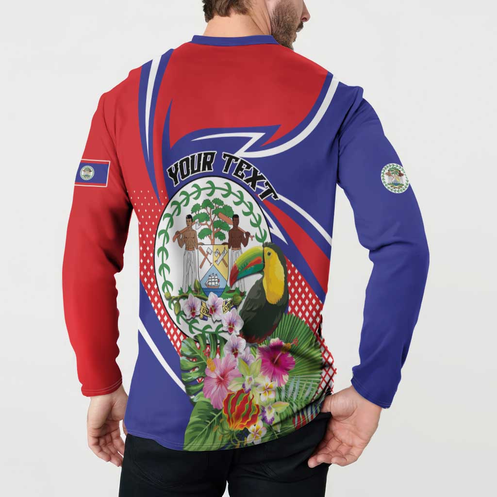 Personalized Belize Toucan Button Sweatshirt Sub umbra floreo