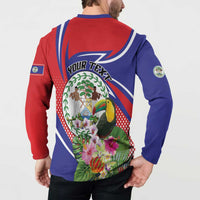 Personalized Belize Toucan Button Sweatshirt Sub umbra floreo
