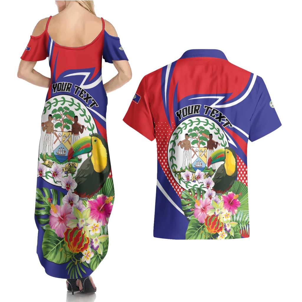Personalized Belize Toucan Couples Matching Summer Maxi Dress and Hawaiian Shirt Sub umbra floreo