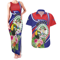Personalized Belize Toucan Couples Matching Tank Maxi Dress and Hawaiian Shirt Sub umbra floreo