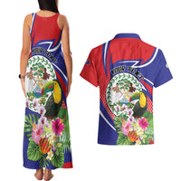 Personalized Belize Toucan Couples Matching Tank Maxi Dress and Hawaiian Shirt Sub umbra floreo