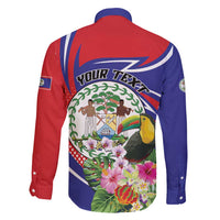 Personalized Belize Toucan Family Matching Off Shoulder Short Dress and Hawaiian Shirt Sub umbra floreo