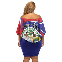 Personalized Belize Toucan Family Matching Off Shoulder Short Dress and Hawaiian Shirt Sub umbra floreo