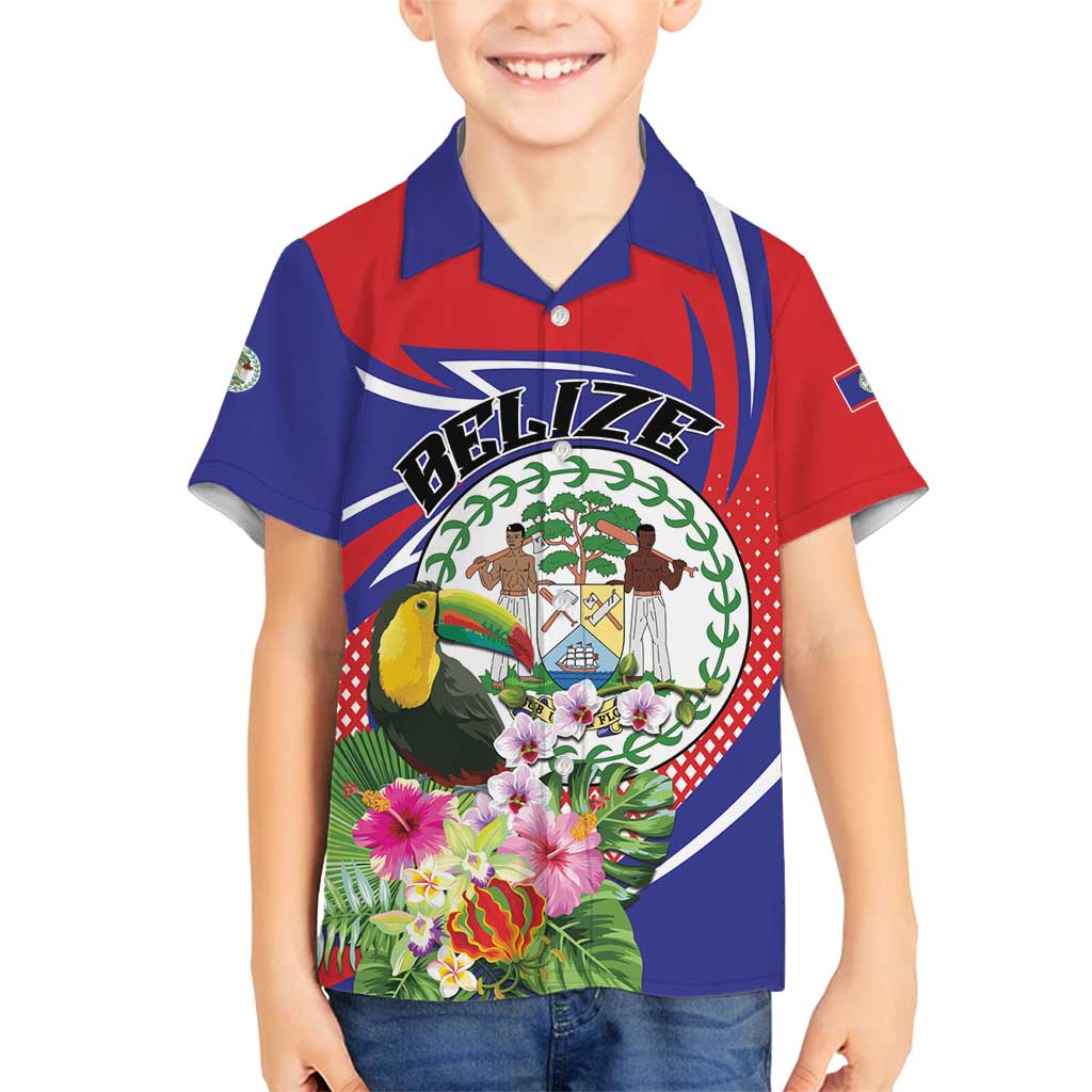 Personalized Belize Toucan Family Matching Off Shoulder Short Dress and Hawaiian Shirt Sub umbra floreo