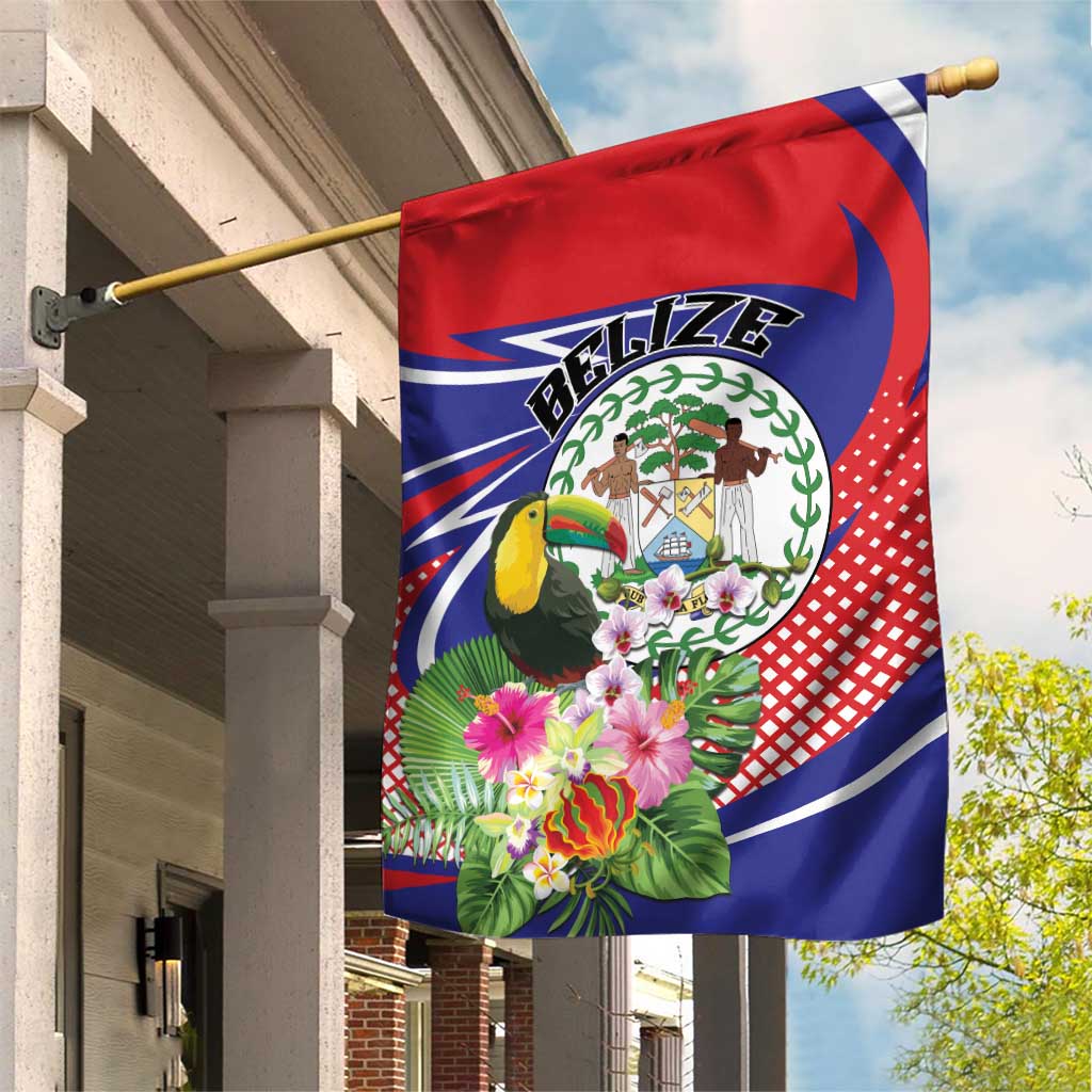 Belize Toucan Garden Flag Sub umbra floreo