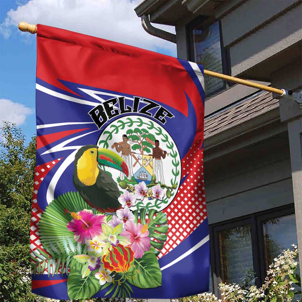 Belize Toucan Garden Flag Sub umbra floreo