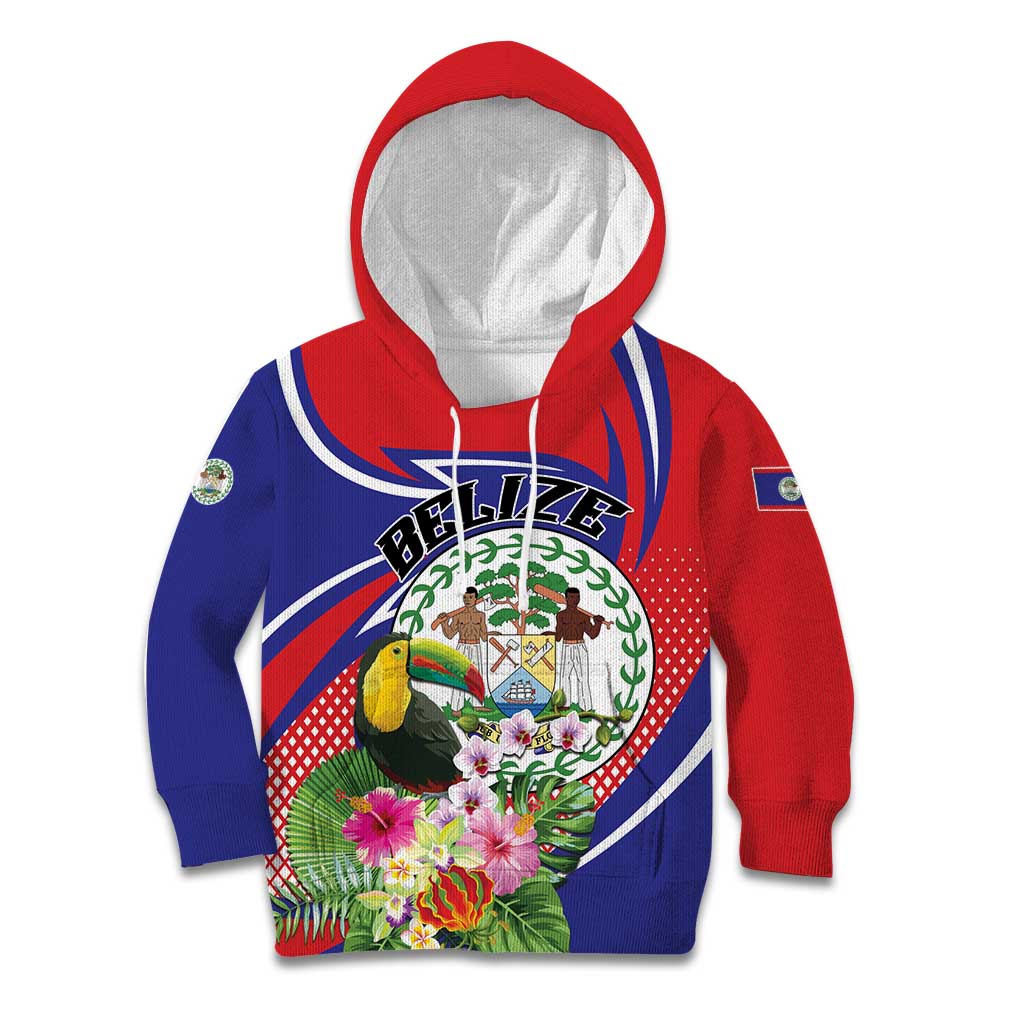 Personalized Belize Toucan Kid Hoodie Sub umbra floreo