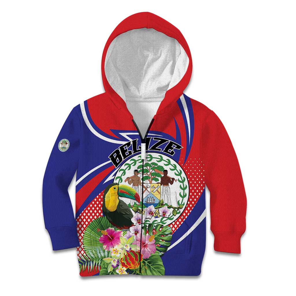 Personalized Belize Toucan Kid Hoodie Sub umbra floreo