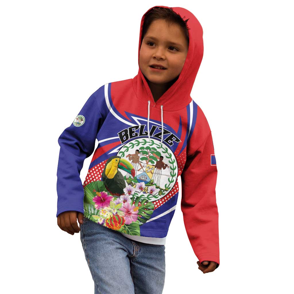 Personalized Belize Toucan Kid Hoodie Sub umbra floreo