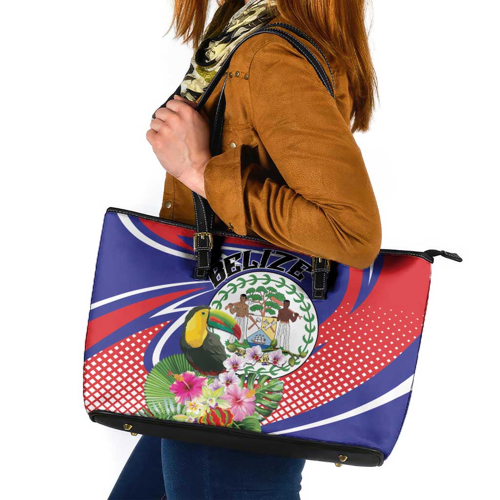 Belize Toucan Leather Tote Bag Sub umbra floreo