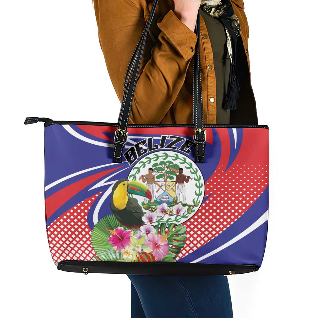Belize Toucan Leather Tote Bag Sub umbra floreo