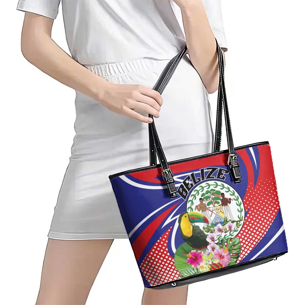 Belize Toucan Leather Tote Bag Sub umbra floreo